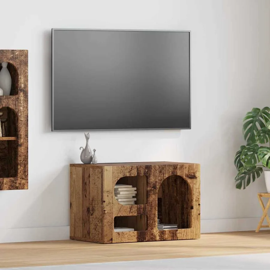 Meuble TV ELST 60 x 35 x 40 cm Bois ancien Bois d'ingénierie