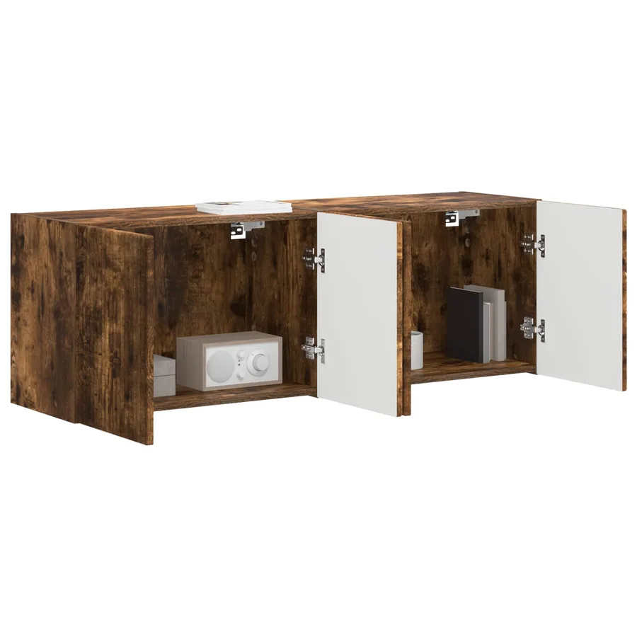 Meuble TV mural 2 pcs Chêne fumé 59,5 x 31 x 40 cm - 3