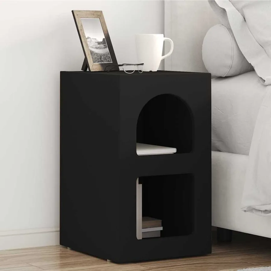 Table de chevet ELST 2 pc Noir 29,5 x 33,5 x 50 cm