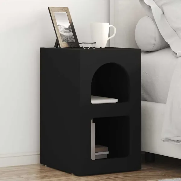 Table de chevet ELST 2 pc Noir 29,5 x 33,5 x 50 cm