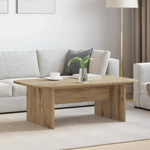 Table basse Chêne artisanal 93 x 53 x 33 cm Bois d'ingénierie