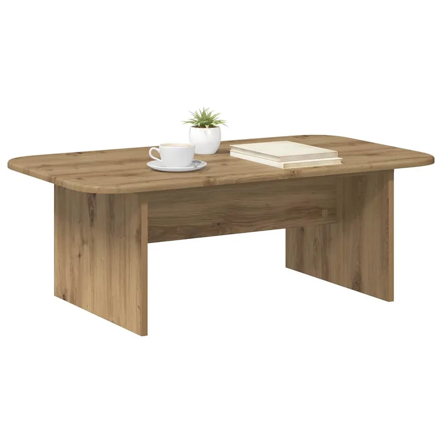 Table basse Chêne artisanal 93 x 53 x 33 cm Bois d'ingénierie - 3