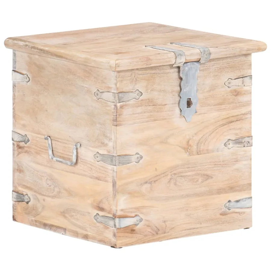 Coffre 40x40x40 cm Bois d'acacia solide - 10