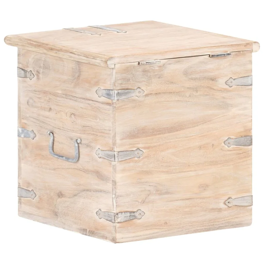 Coffre 40x40x40 cm Bois d'acacia solide - 5
