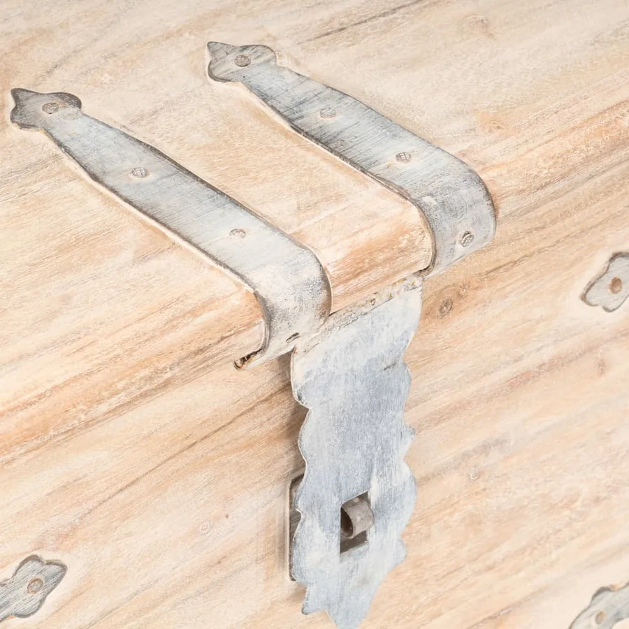Coffre 40x40x40 cm Bois d'acacia solide - 6