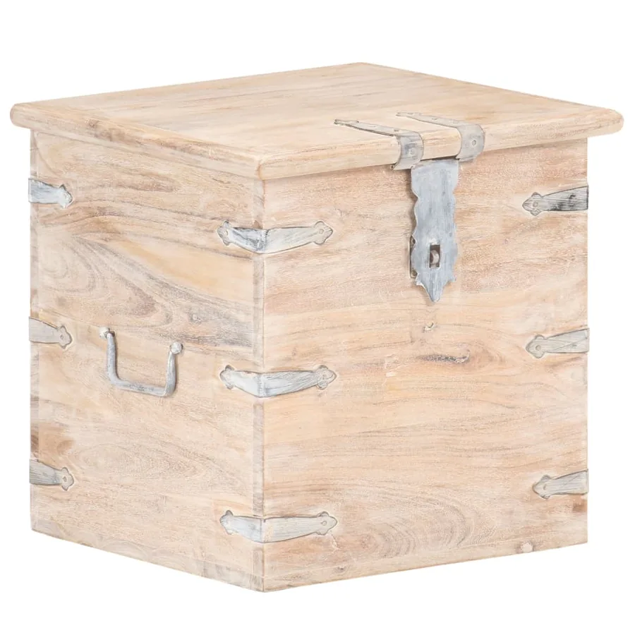 Coffre 40x40x40 cm Bois d'acacia solide - 9