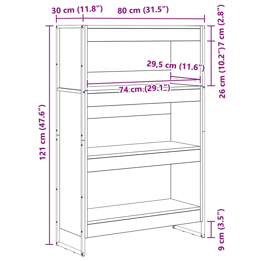 Bibliothèque Sonoma 80 x 30 x 121 cm Bois d'ingénierie - 11