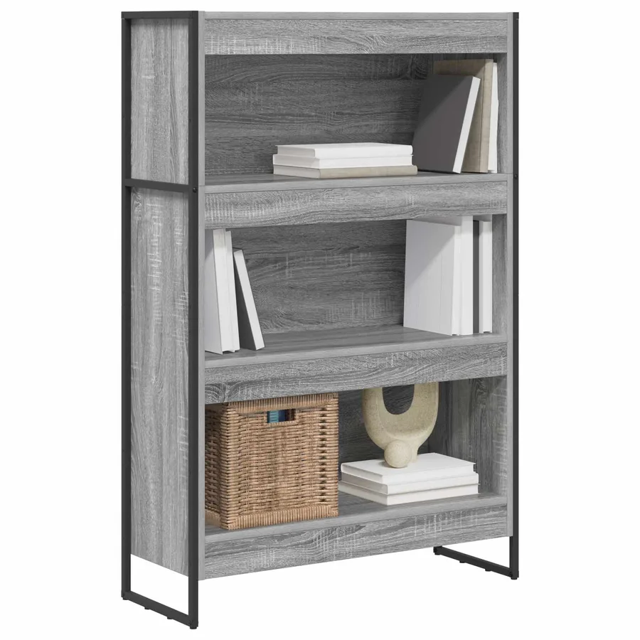 Bibliothèque Gris Sonoma 80 x 30 x 121 cm Bois d'ingénierie - 3