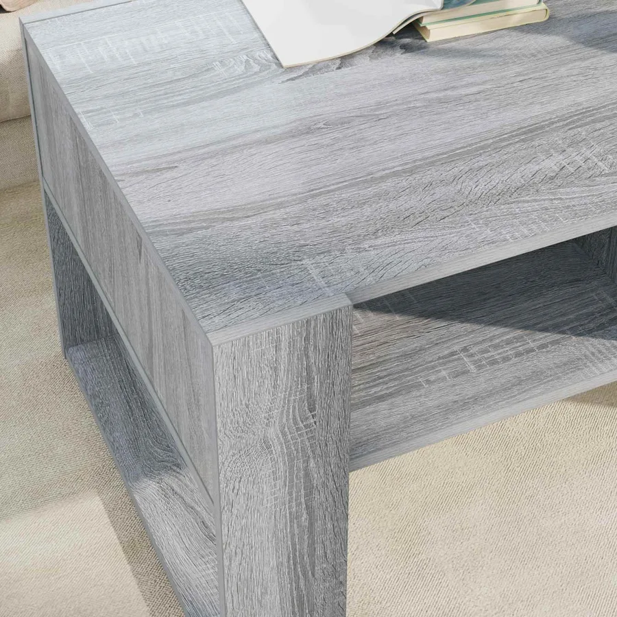 Table basse Gris Sonoma 92 x 53 x 45 cm Bois d'ingénierie - 4