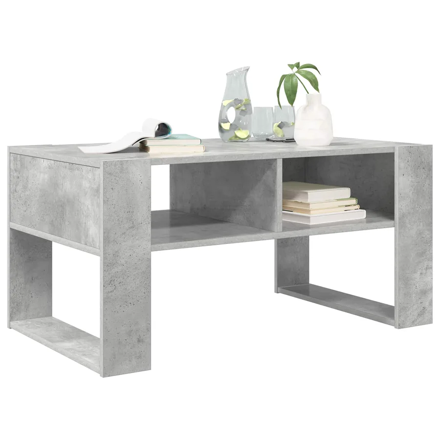 Table basse Gris béton 92 x 53 x 45 cm Bois d'ingénierie - 3