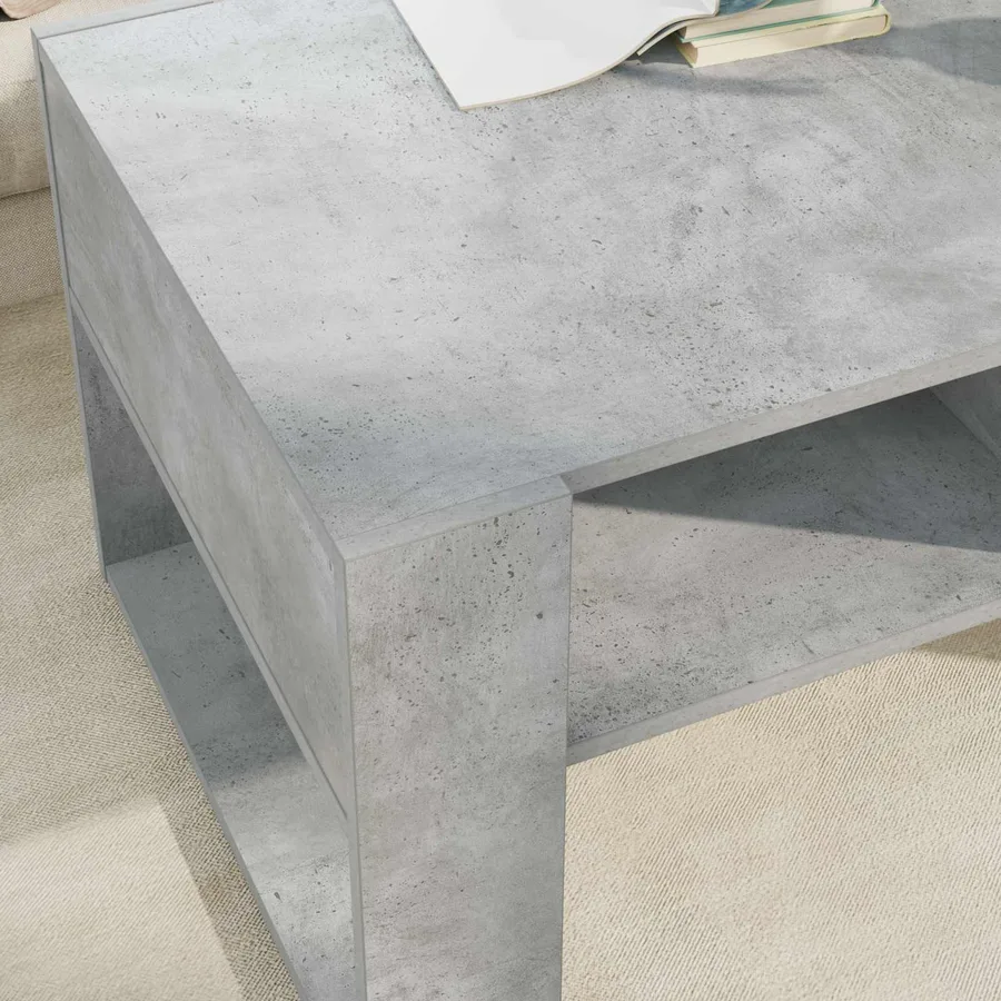 Table basse Gris béton 92 x 53 x 45 cm Bois d'ingénierie - 4