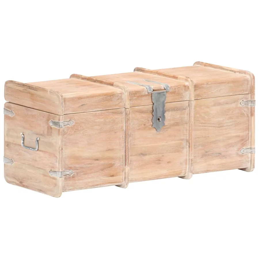 Coffre de rangement 90x40x40 cm bois d'acacia solide - 10
