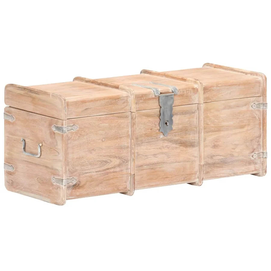 Coffre de rangement 90x40x40 cm bois d'acacia solide - 12