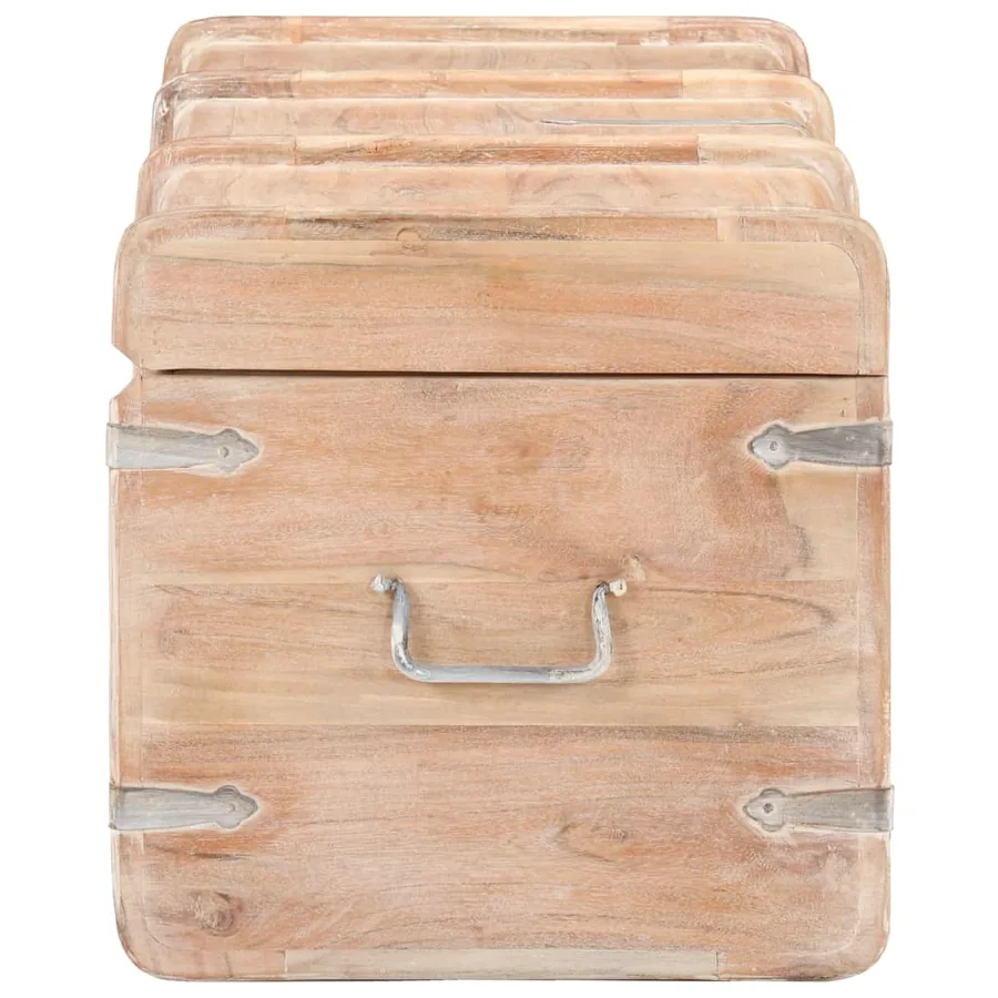 Coffre de rangement 90x40x40 cm bois d'acacia solide - 4