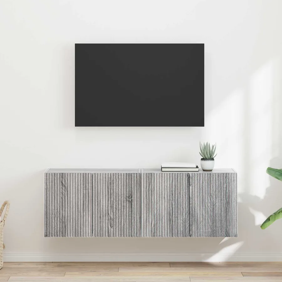 Meuble TV mural 2 pcs Gris Sonoma 59,5 x 31 x 40 cm