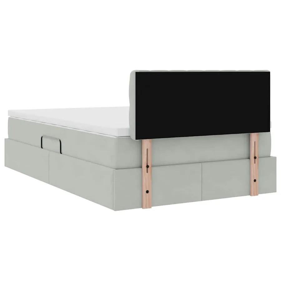 Lit de rangement LED avec matelas Gris clair 120 x 200 cm - 12