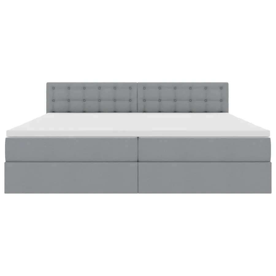 Lit avec rangement et matelas Gris clair 200 x 200 cm - 6