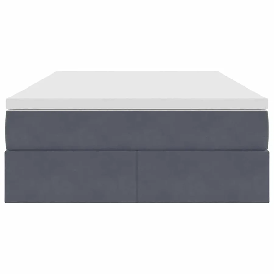 Lit avec rangement et matelas Gris foncé 120 x 200 cm Velours - 7