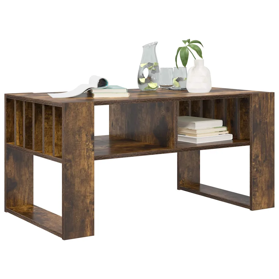 Table basse Chêne fumé 92 x 49,5 x 45 cm Bois d'ingénierie - 3