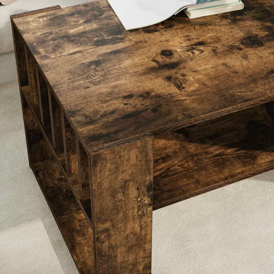 Table basse Chêne fumé 92 x 49,5 x 45 cm Bois d'ingénierie - 4