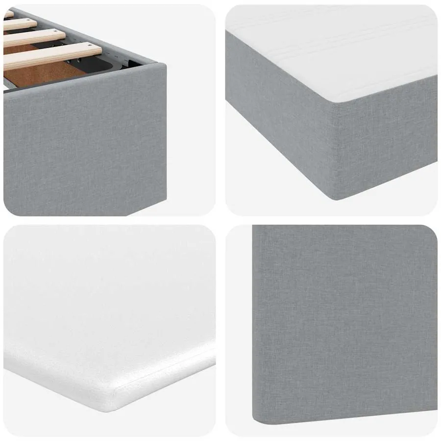 Lit avec rangement et matelas Gris clair 140 x 190 cm - 12