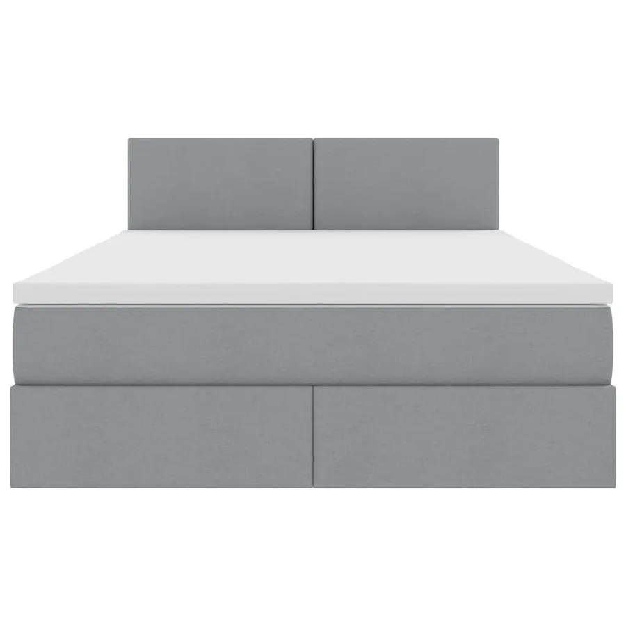 Lit avec rangement et matelas Gris clair 140 x 190 cm - 7