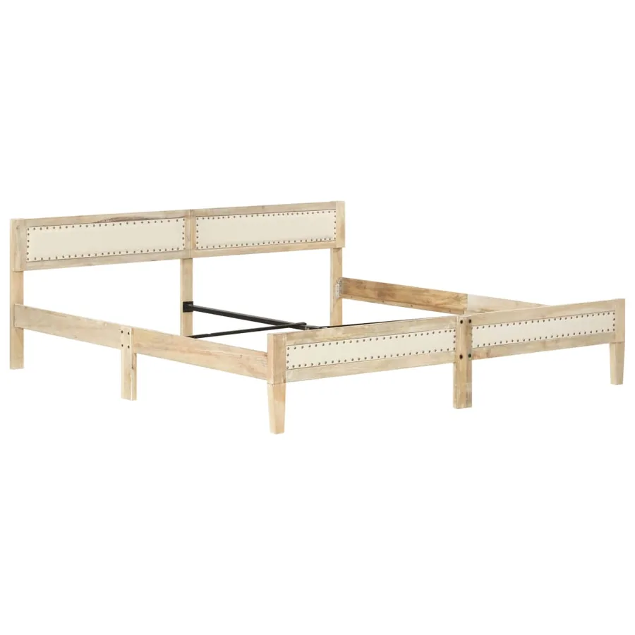Cadre de lit sans matelas bois de manguier massif 200 cm - 10