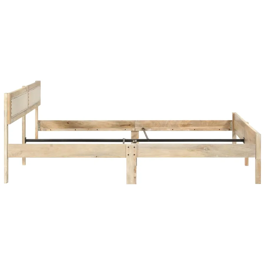 Cadre de lit sans matelas bois de manguier massif 200 cm - 4