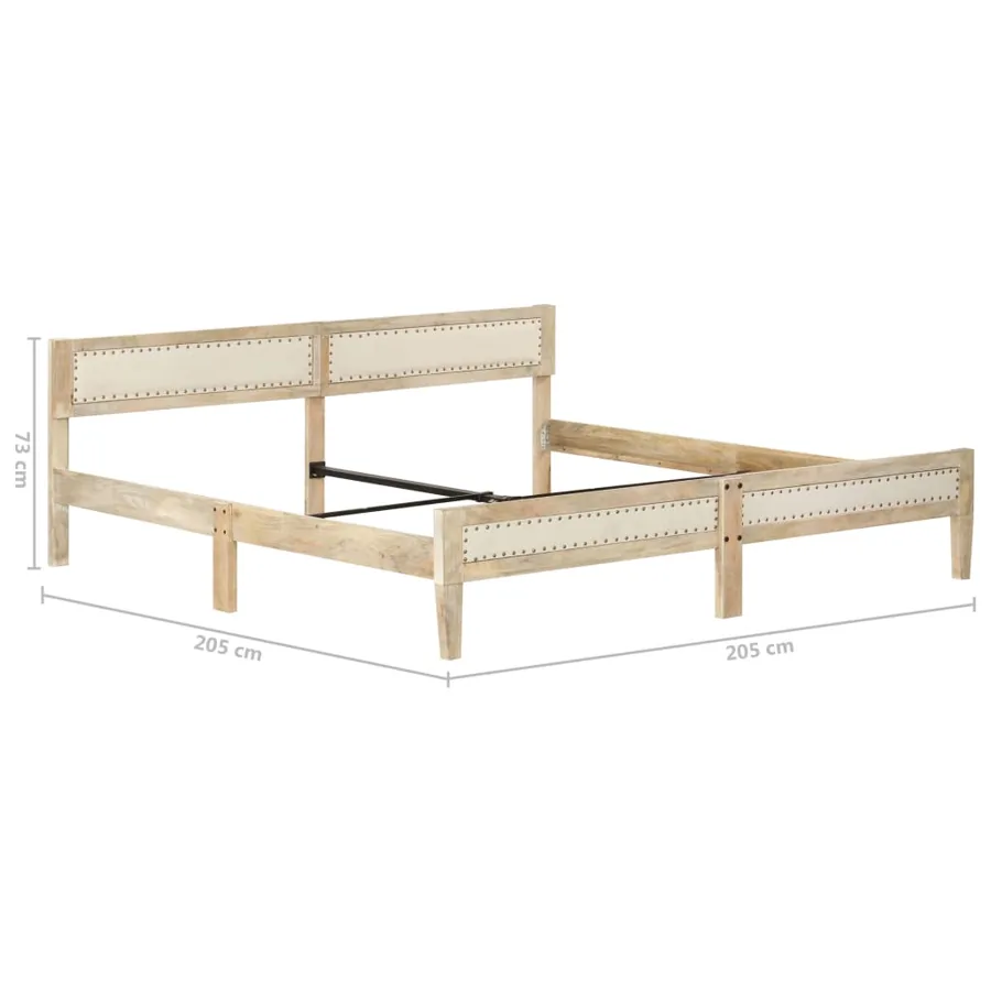 Cadre de lit sans matelas bois de manguier massif 200 cm - 6