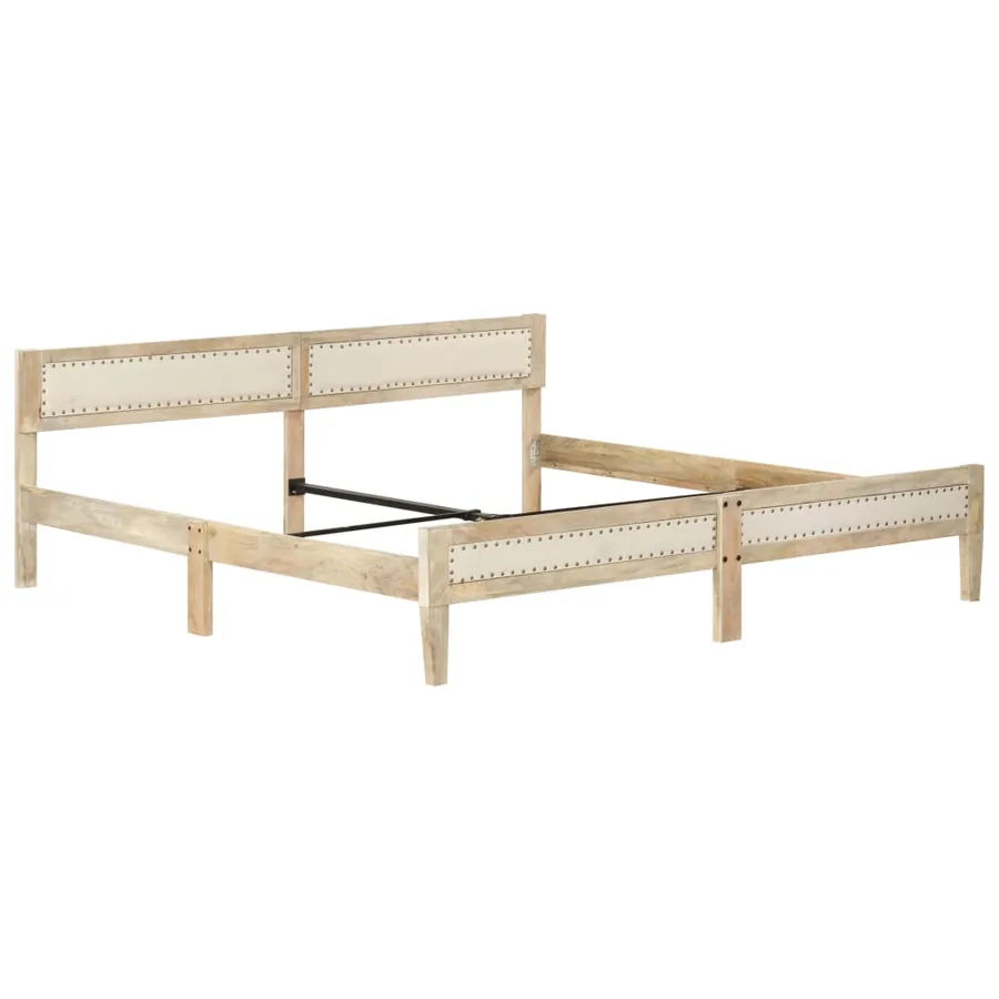 Cadre de lit sans matelas bois de manguier massif 200 cm - 7