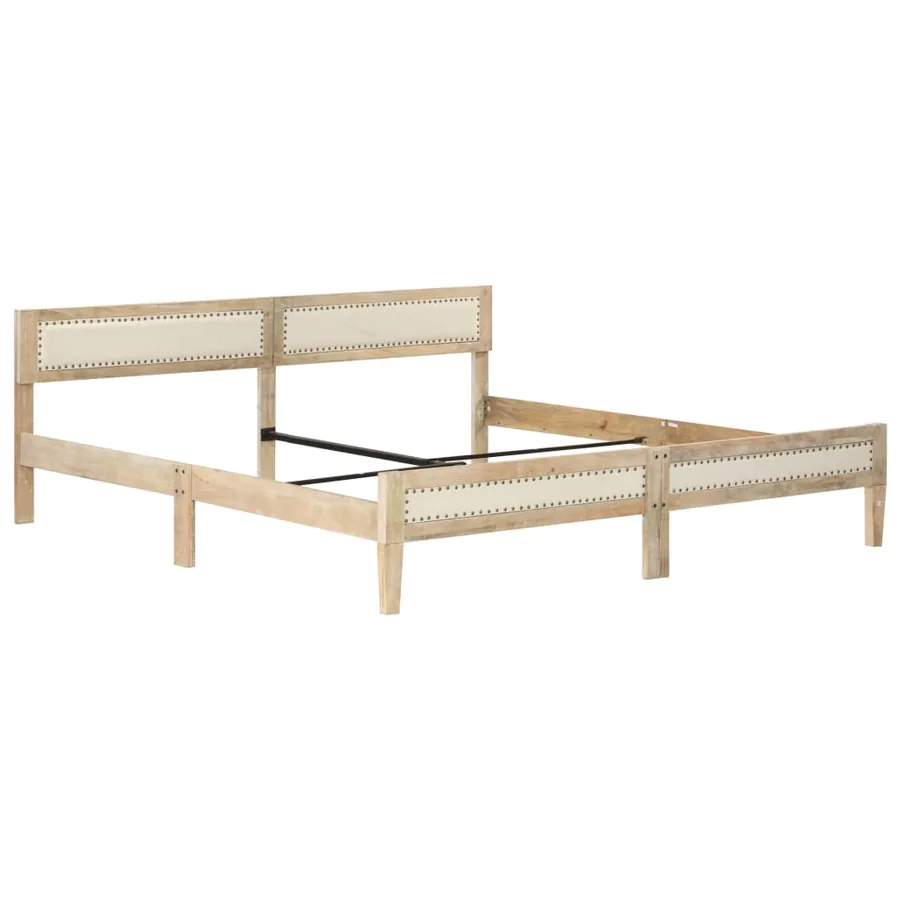 Cadre de lit sans matelas bois de manguier massif 200 cm - 8