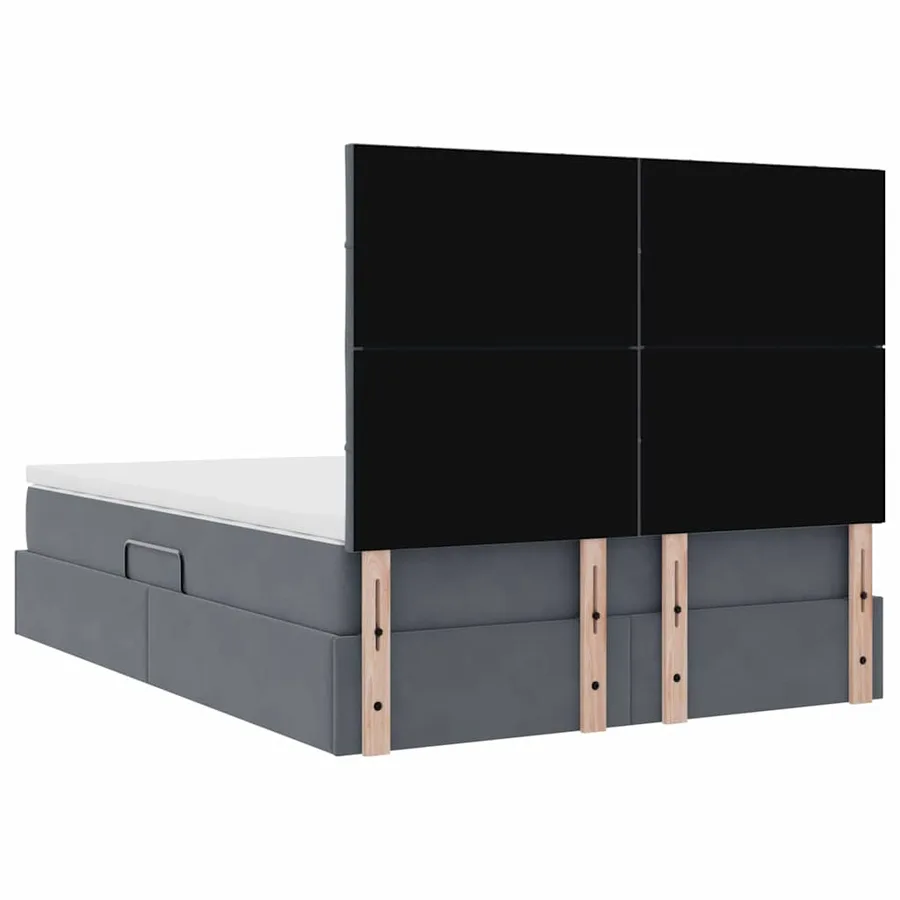 Lit de rangement LED avec matelas Gris foncé 140 x 190 cm - 12
