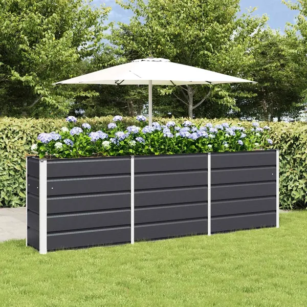 Jardinière Anthracite 240 x 40 x 75 cm Acier