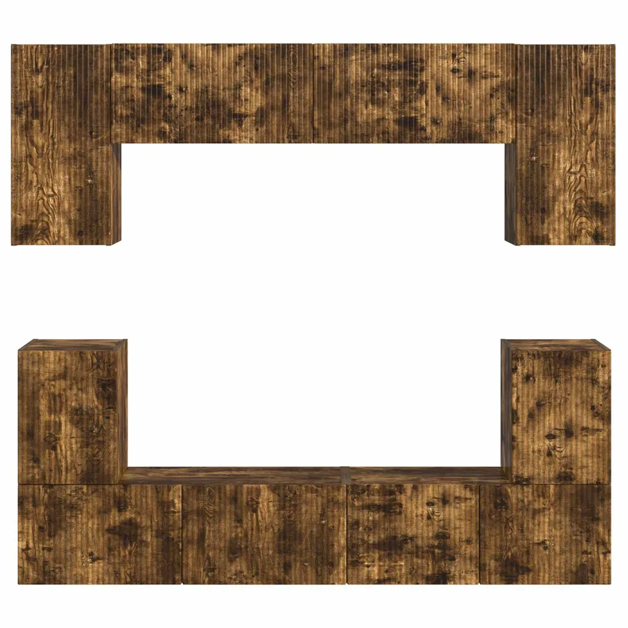 Ensemble meuble TV 5 pcs Chêne fumé Bois d'ingénierie - 10