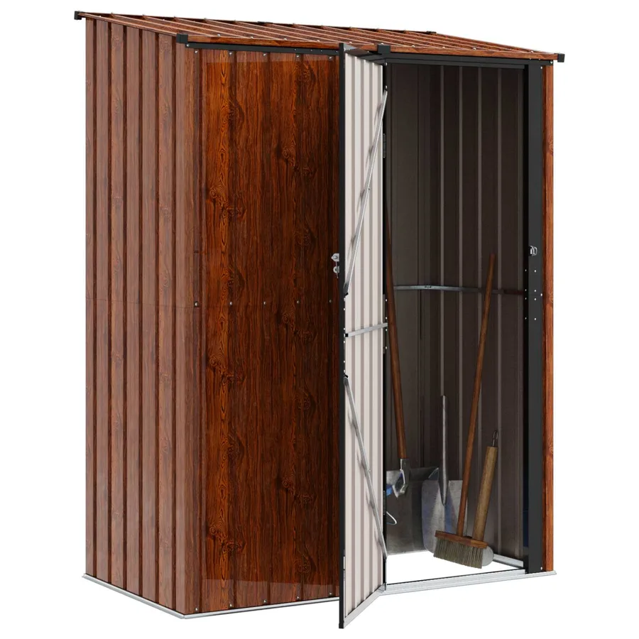 Cabanons de jardin Marron 153,5 x 86 x 200 cm Métал - 3