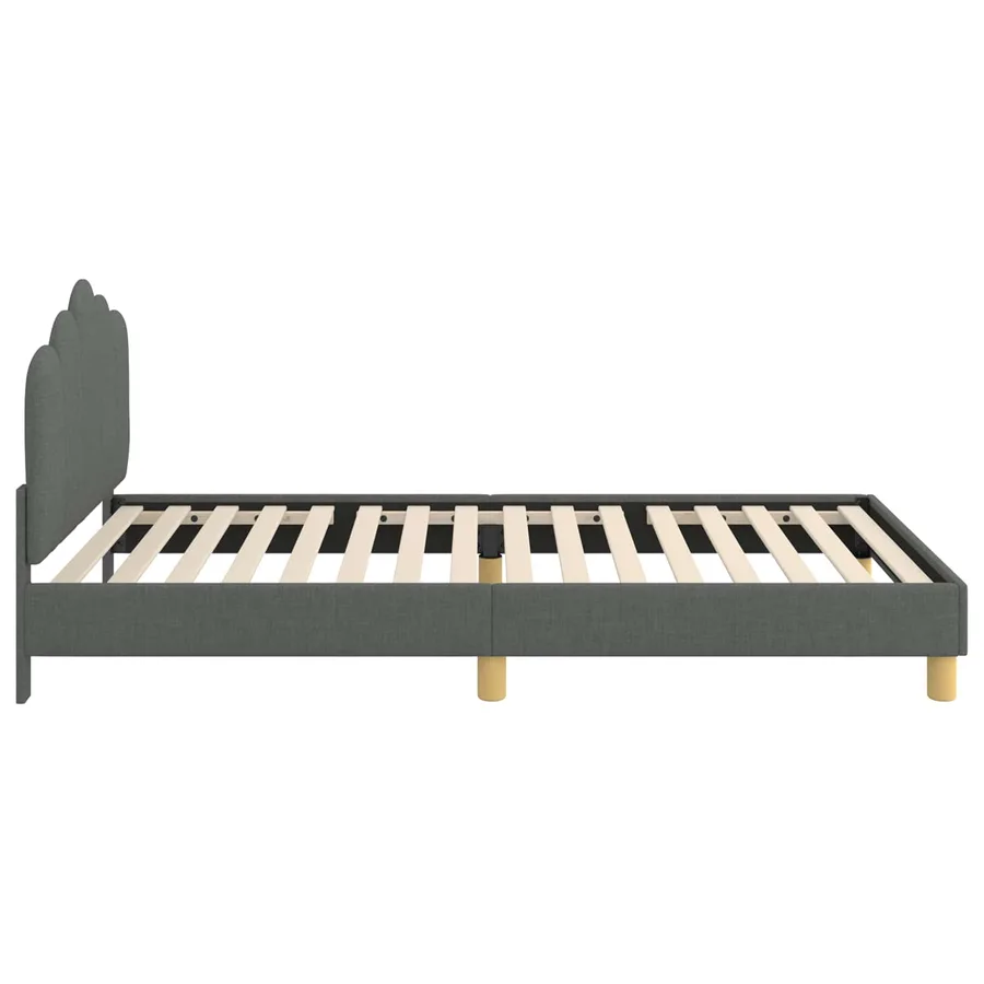 Cadre de lit pour enfants avec tête de lit Gris foncé Tissu - 6