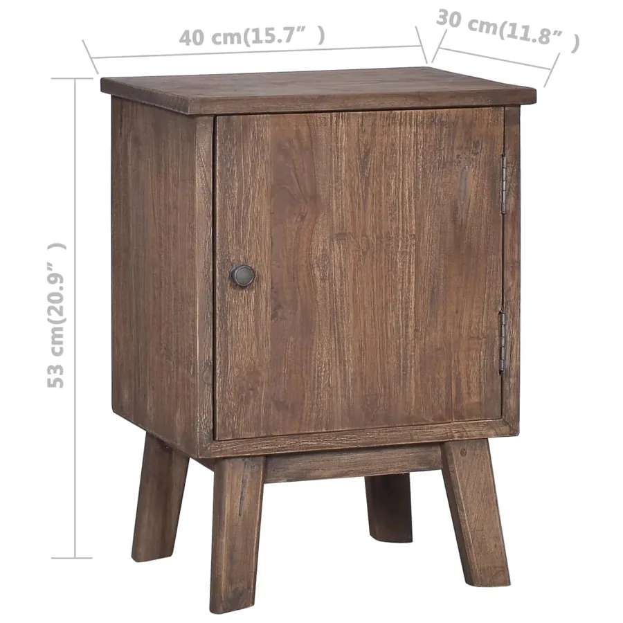 Table de chevet 40x30x53 cm Bois de teck solide - 7