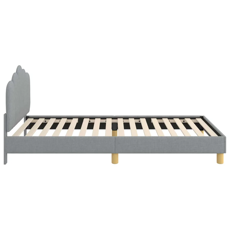 Cadre de lit pour enfants avec tête de lit Gris clair Tissu - 6