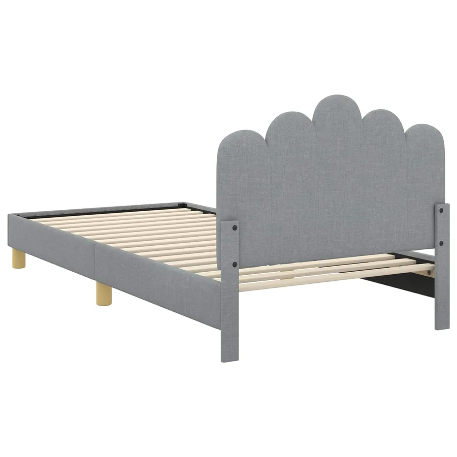 Cadre de lit pour enfants avec tête de lit Gris clair Tissu - 7