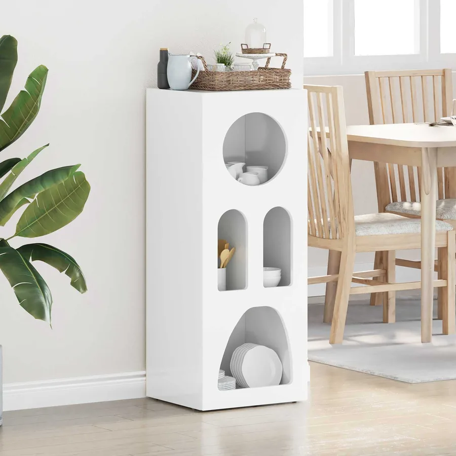 Buffet ELST Blanc brillant 40 x 35 x 100.5 cm Bois d'ingénierie