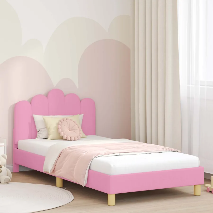Cadre de lit pour enfants avec tête de lit Rose 80 x 200 cm