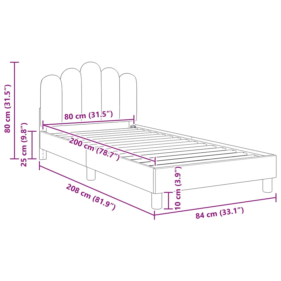 Cadre de lit pour enfants avec tête de lit Rose 80 x 200 cm - 10