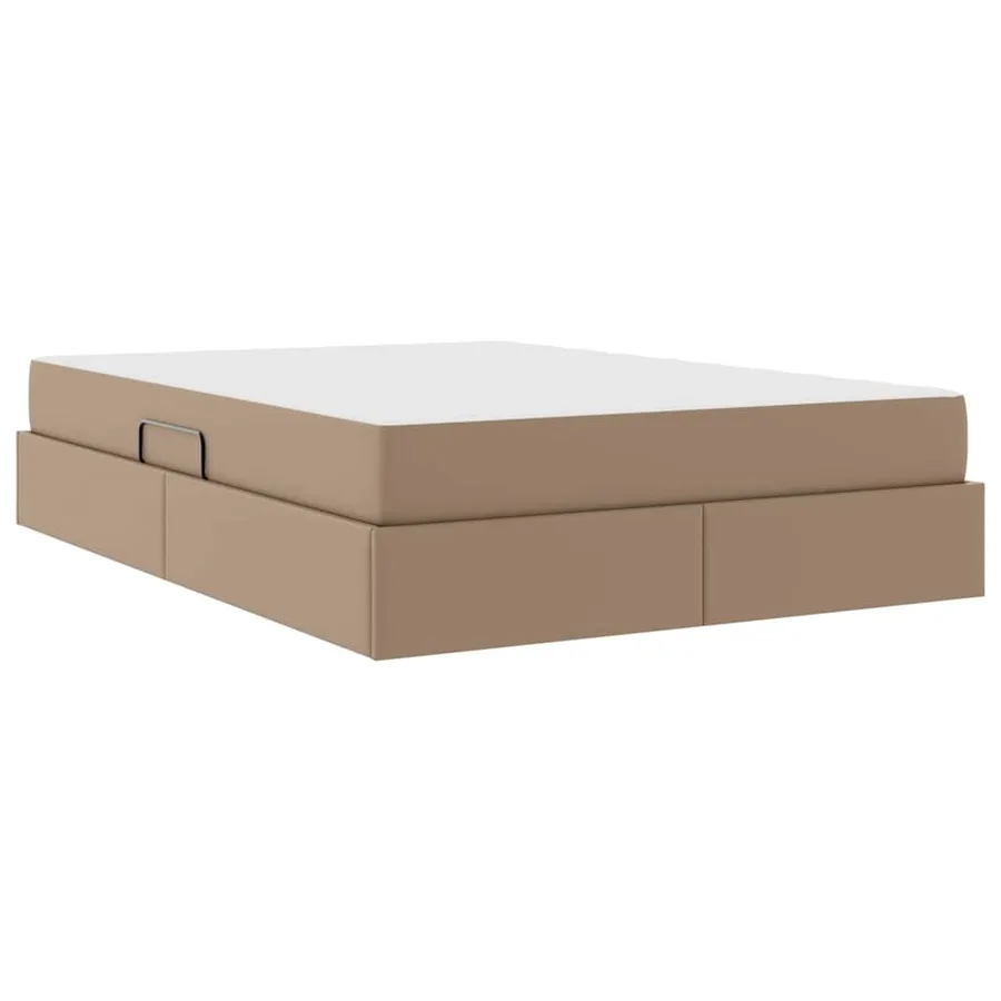 Lit avec rangement et matelas 2 pcs Cappuccino Cuir - 10