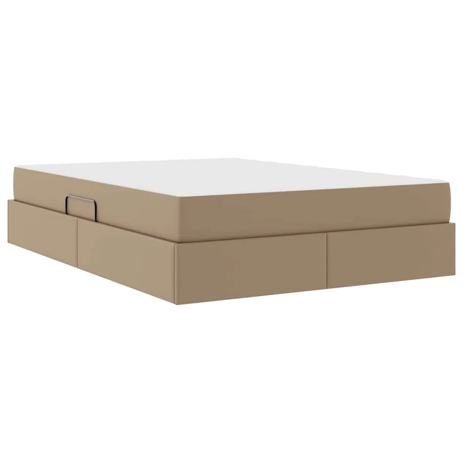 Lit avec rangement et matelas 2 pcs Cappuccino Cuir - 5