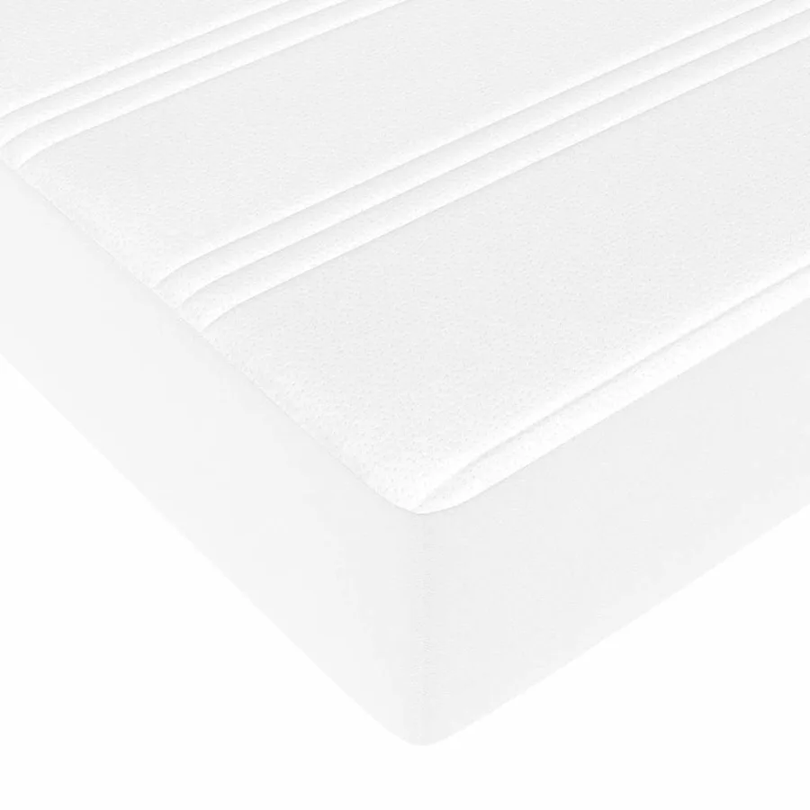 Lit avec rangement et matelas avec matelas 2 pcs Blanc Cuir - 13