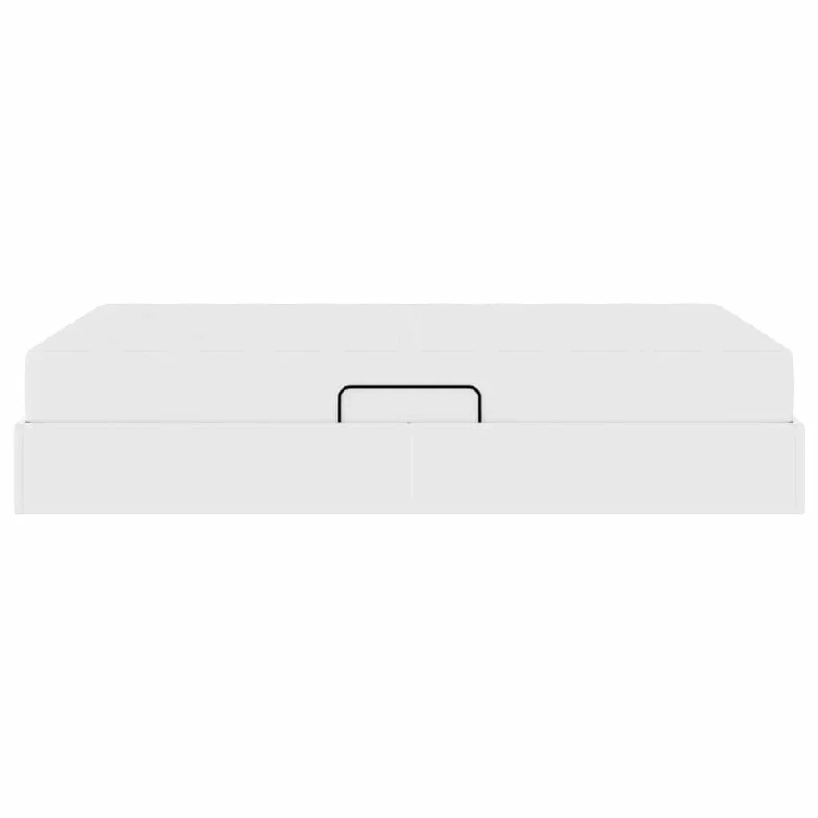 Lit avec rangement et matelas avec matelas 2 pcs Blanc Cuir - 9