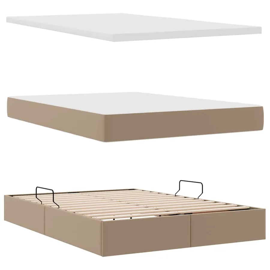 Lit avec rangement et LED avec matelas Cappuccino 140 x 190 cm - 9