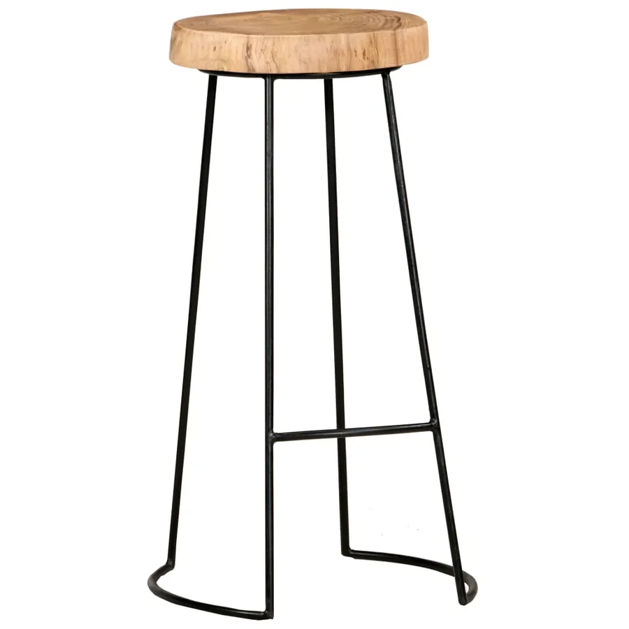 Tabourets de bar lot de 2 bois d'acacia massif - 2