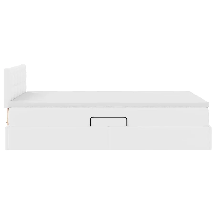 Lit avec rangement et LED avec stockage Blanc pur 120 x 200 cm - 11