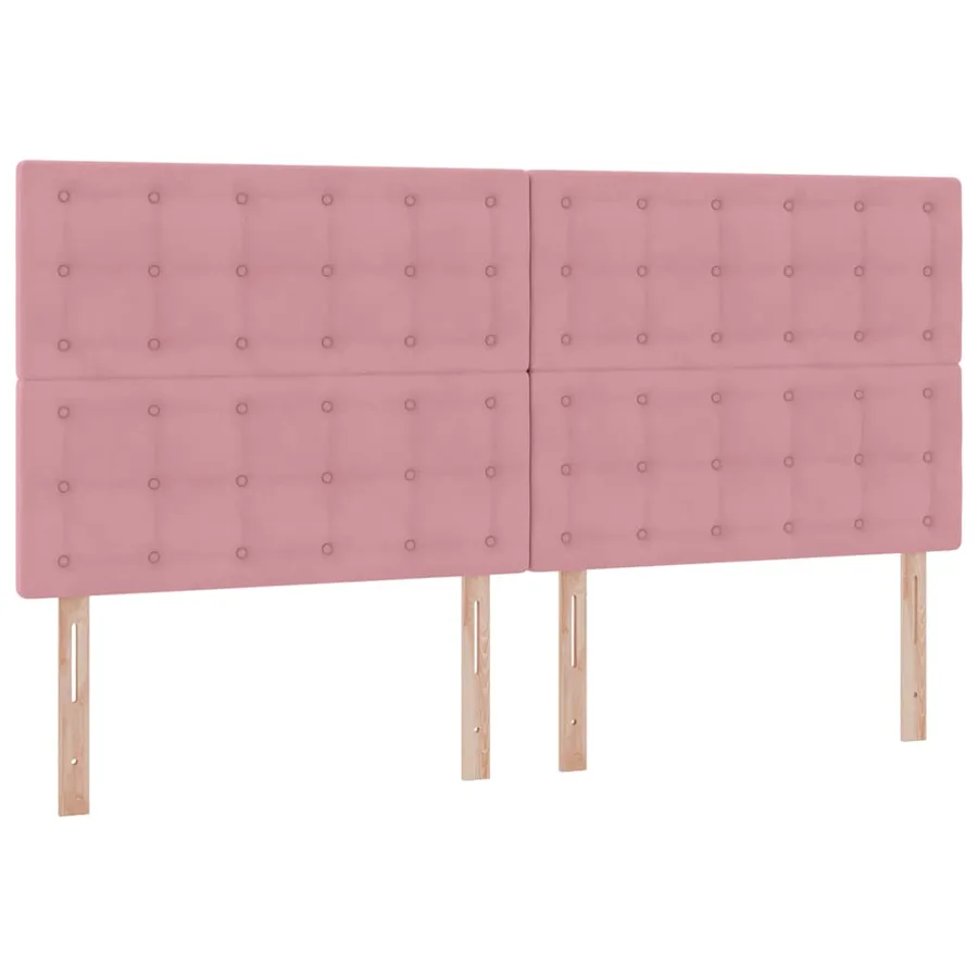 Lit de rangement LED avec matelas Rose 200 x 200 cm Velours - 8